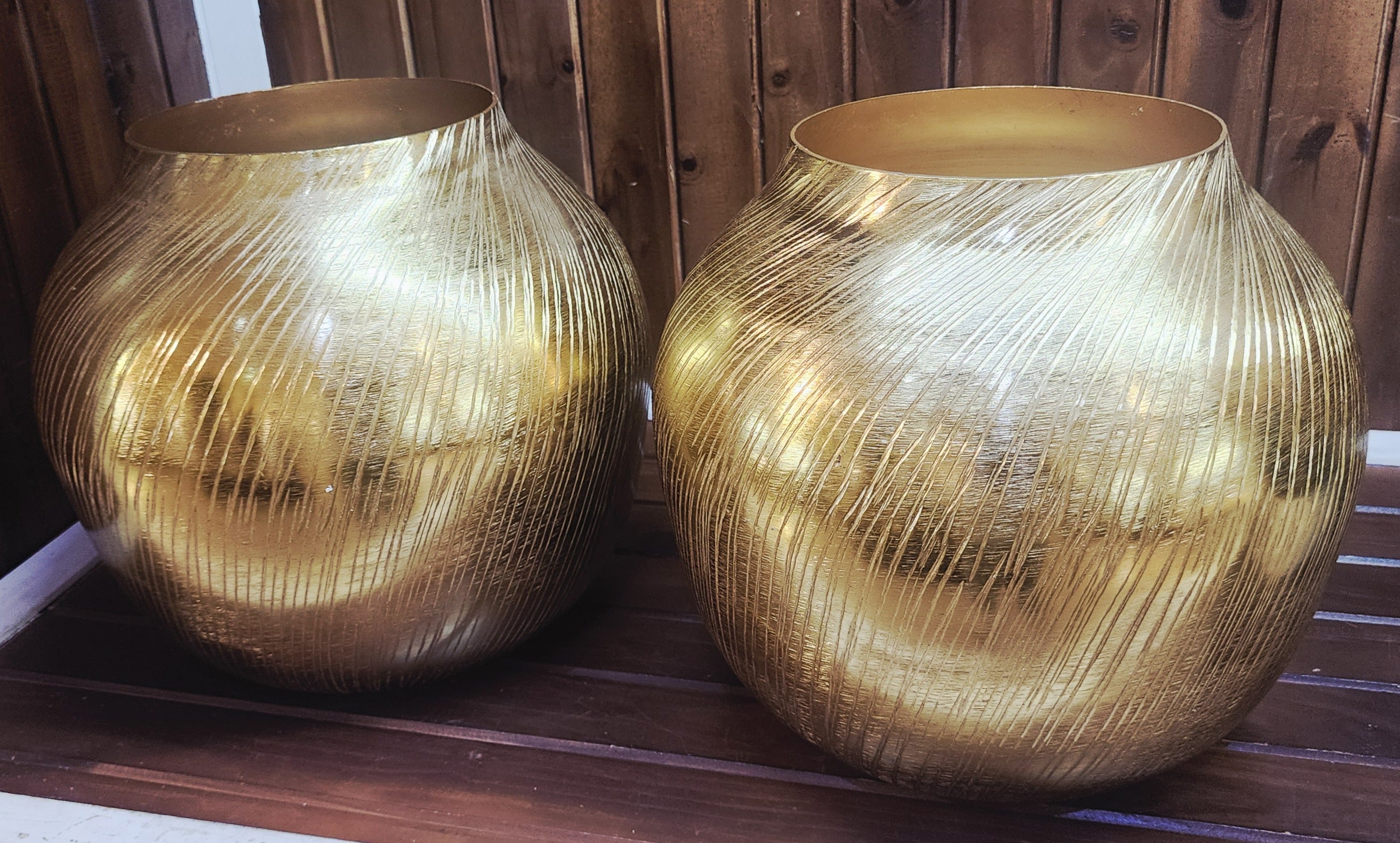 Gold Streak Bowl Vase