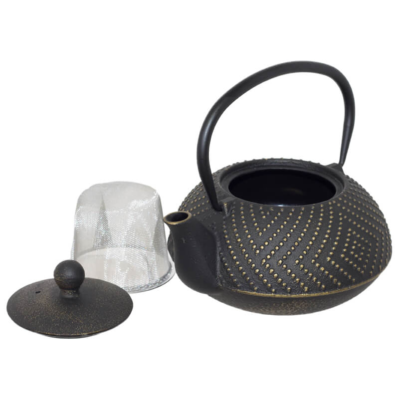 BLACK CAST IRON TEAPOT 900ML