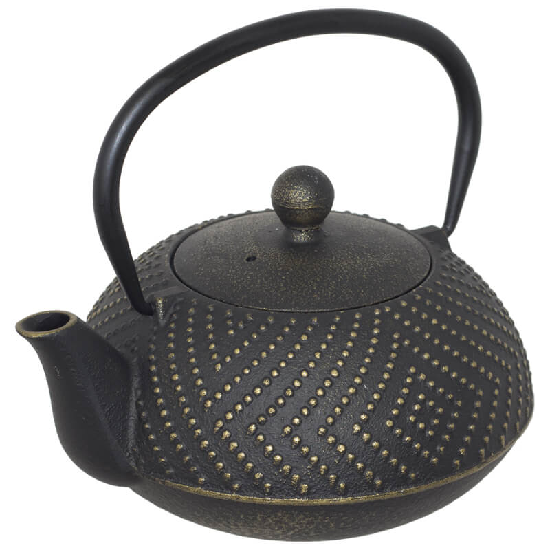BLACK CAST IRON TEAPOT 900ML