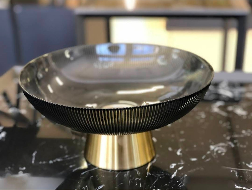 Shanty grey & gold bowl