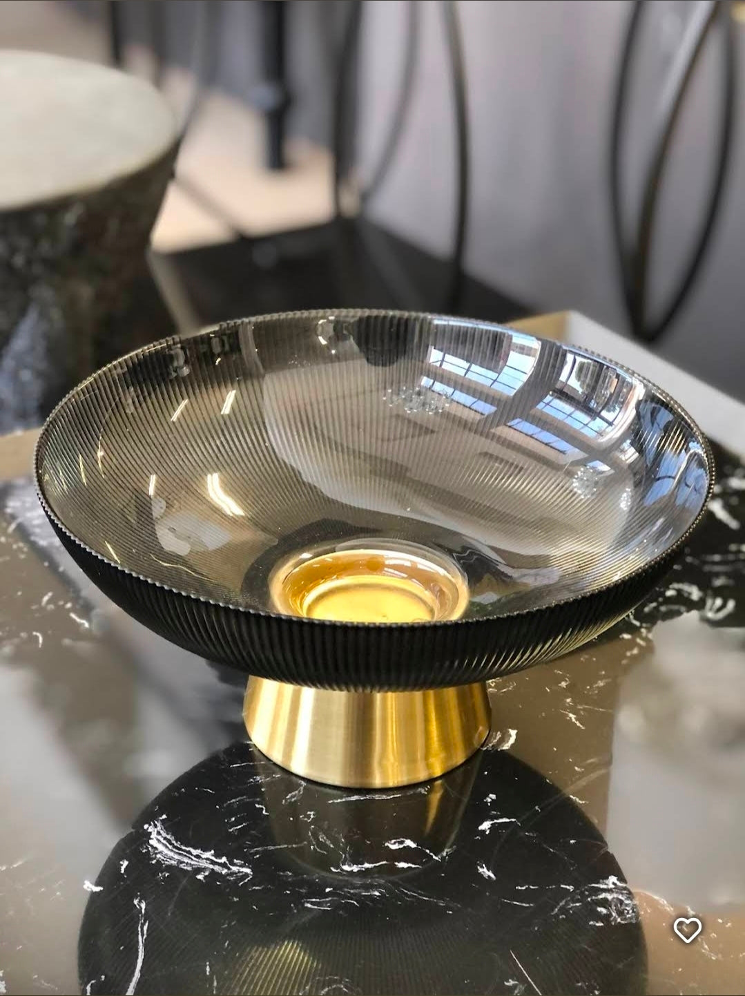 Shanty grey & gold bowl