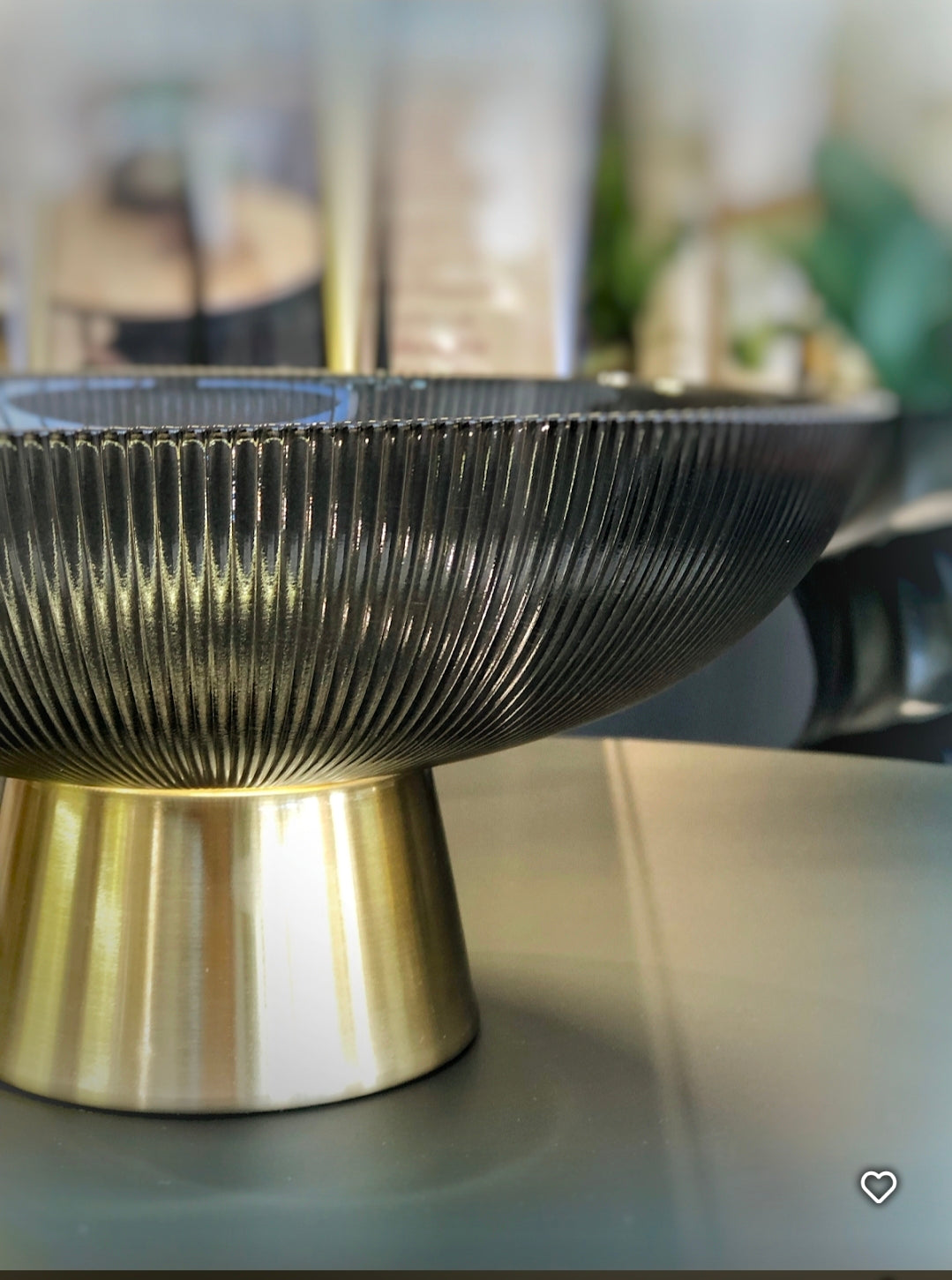 Shanty grey & gold bowl